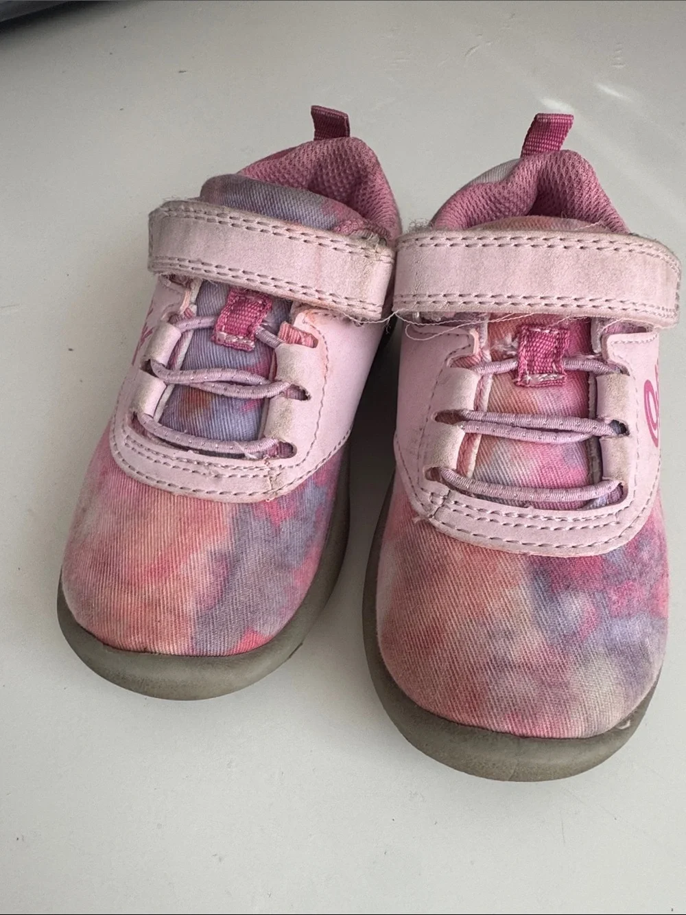 OshKosh B'gosh Pink Tie-Dye Toddler Sneakers with Hook-and-Loop Strap